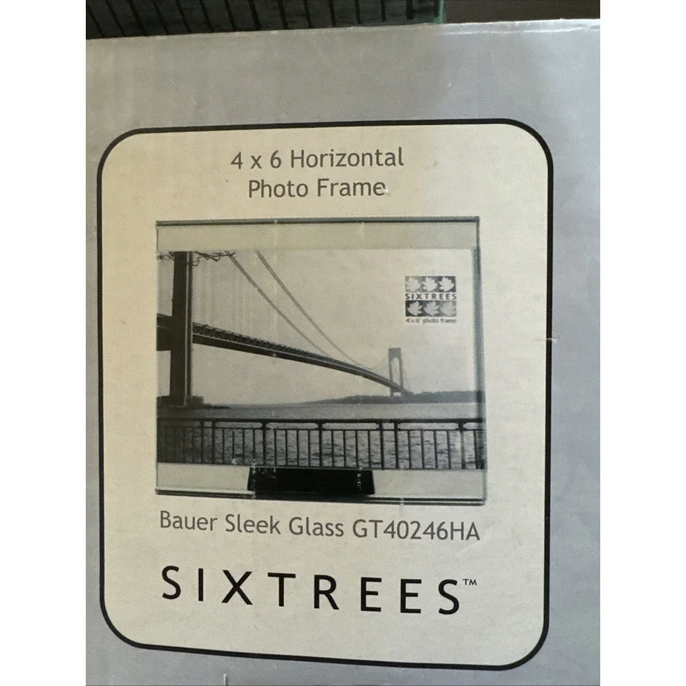 Sixtrees Glass Photo Frame 4 X 6 Easel Back  Thick Block Modern Clear NIB